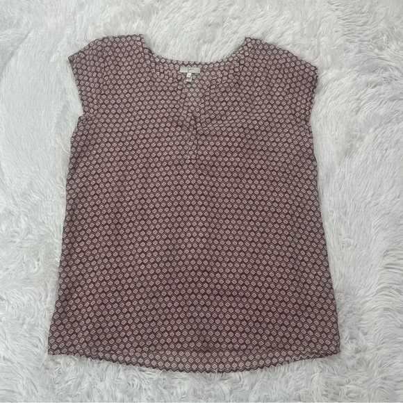 Joie Tashi 100% Silk Printed Powder Pink Short Sleeve Blouse Women’s Size Medium - Picture 2 of 9